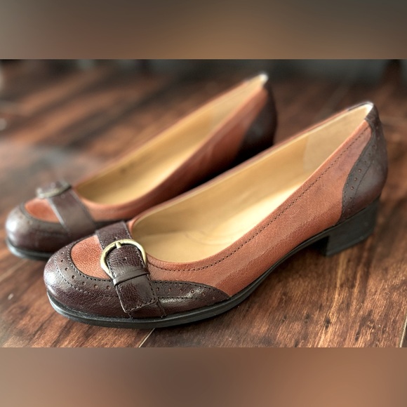 NWT Naturalizer Prema Brown Leather Loafers Preppy Block Heel Shoes Women's 7.5 - Picture 1 of 15